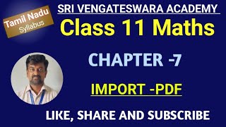 TN 11TH MATHS CHAPTER 7 MATRICES AND DETERMINANTS IMPORT PDFmrkmaths marikannan [upl. by Jess]