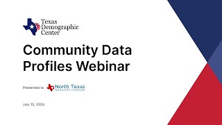 Community Data Profiles Webinar [upl. by Greg]