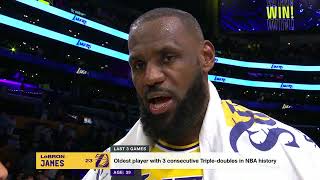 LeBron James reacts to 3rd Straight TRIPLEDOUBLE amp Win vs Grizzlies Postgame Interview [upl. by Waly]