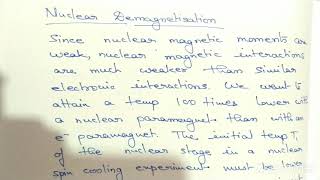 Nuclear demagnetisation [upl. by Epps878]