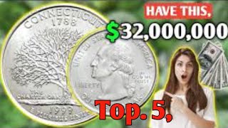 Top 5 Most Valuable State Quarter Rare Quarter Dollar Coins Worth Big money Coins Worth money [upl. by Teirrah]