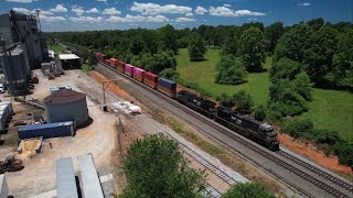 Multiple NS and CSX Freights a Four Hour Late Amtrak and Two Stack Trains Meet at Flowery Branch [upl. by Silvan]