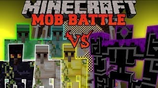 DIAMOND EMERALD GOLD OBSIDIAN AND IRON GOLEM VS ROBO POUNDER  Minecraft Mob Battles  Golem Mod [upl. by Enneillij]