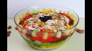 Whip Cream Dessert  Jello Dessert  Fruit Dessert  Tasty Fusion [upl. by Blakely]