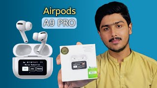 A9 Pro Airpods with Touch Display  ANCENC  Unboxing amp Review [upl. by Clevie]