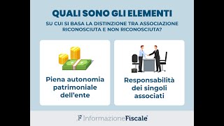 Qual è la differenza tra associazioni riconosciute e non riconosciute [upl. by Suoivatram102]