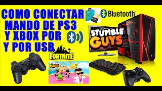 ✅COMO CONECTAR MANDO PS3 Y XBOX A PC POR BLUETOOTH✅JUGAR STUMBLE GUYS CON MANDO PS3✅CON CABLE USB [upl. by Ahsita]