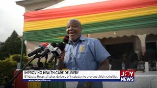 Health care delivery Effiduase Hospital takes delivery of incubator to prevent child mortalities [upl. by Namyac]