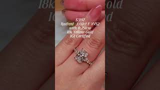 3ct Radiant engagement ring🥰🥰💎💎labgrowndiamond bridalset diamondjewelry ethicalfashion diamonds [upl. by Maris]