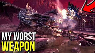 Using My Least Favorite Weapon Against Fatalis In Monster Hunter World [upl. by Salita]