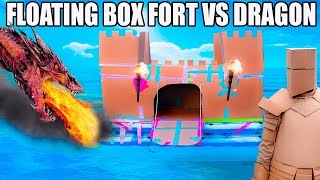 FLOATING BOX FORT CASTLE Vs A DRAGON 📦🐲 Fire Breathing Sword Battle Box Fort Armour amp More [upl. by Norrahs760]