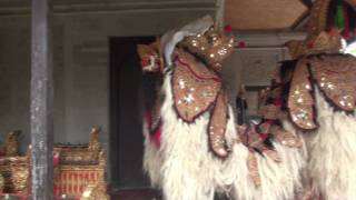 Barong Demon Costume and Gamelan Orchestra Instruments at Ubud Royal Palace [upl. by Llenil]