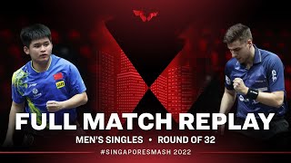 FULL MATCH  LIN Shidong CHN vs JORGIC Darko SLO  MS R32  SingaporeSmash 2022 [upl. by Stutzman]