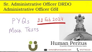 PYQs amp Mock tests  UPSC Admin Officer Exam DRDO amp GSI 2024 [upl. by Eniruam]