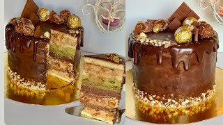 Gateau noisettepistachechocolat وصفه اكثر من رائعه و بنه لااا تقاوم [upl. by Llerdna873]