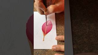 easy feather art tutorial art leafartpainting artandcraft drawing painting feather artist [upl. by Gilbye908]