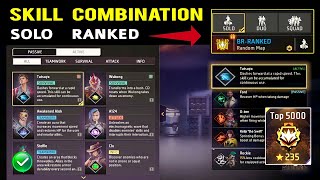 BR ranked Solo ranked Character Combination  Best character combination in free fire [upl. by Kancler]