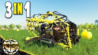 3 IN 1 MACHINE  BALER WRAPPER AND WINDROWER ALL IN ONE  Farming Simulator 19 Gameplay  EP 9 [upl. by Kelby]