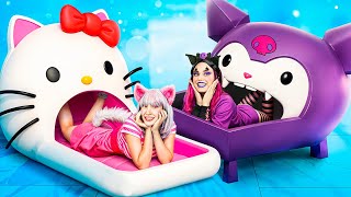 Bọn mình xây một căn nhà tí hon cho Hello Kitty và Kuromi [upl. by Odnomar]