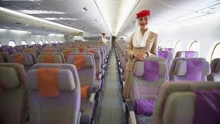 Airbus A380 Cabin Tour  First  Business  Economy  Emirates airline [upl. by Garrick]