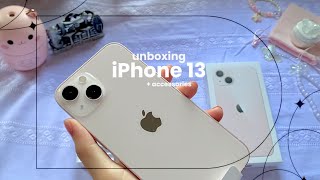 unboxing iPhone 13 pink 128 gb  accessories  2024 ♡ [upl. by Anitsirc]