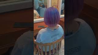 Highlight Ash Purple warnarambut viralshort hair hairstyle salon shortvideo [upl. by Anilra236]