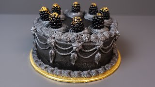 Schwarze Buttercreme  So einfach färbst du Schweizer Tortencreme [upl. by Rie286]