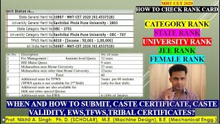 MHT CET 2020Categorywise Seat Distribution in every college Why so many Merit no in Merit List [upl. by Alaehcim]