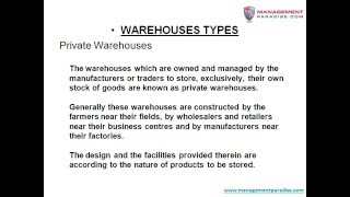 Warehouses  Various Types [upl. by Vyky309]