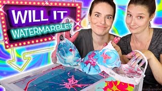 Will It Watermarble Sister Edition  Watermarbling 9 random objects in nail polish [upl. by Mathew532]