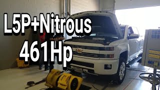 2017 l5p duramax nitrous shot 461hp [upl. by Enirehtac353]