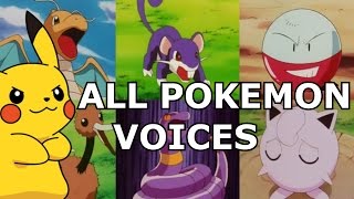 ALL 151 Original Pokemon REAL Voices  Anime Sounds Cries amp Impressions [upl. by Ayatnwahs505]