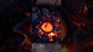 Melting Copper Wire into Axe  Bronze Casting shorts experiment [upl. by Trevor]