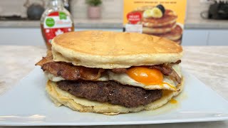 Giant Breakfast Pancake Burger [upl. by Caldera]