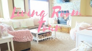 🛋📺 LIVING ROOM TOUR 📺🛋  Faux Fur amp Blush Tones [upl. by Valerie]