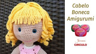 Como fazer Cabelo para Boneca Amigurumi Tam G  Crochê passo a passo Prof Simone Eleotério [upl. by Rauscher]