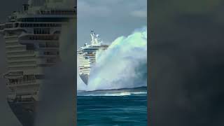 Watch a Massive Cruise Ship Face a Giant Wave massivewave ship cruise [upl. by Daukas954]