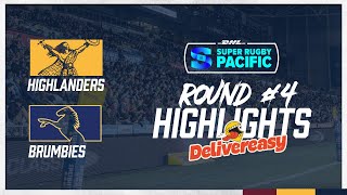 HIGHLANDERS V BRUMBIES  SR ROUND 4 2024  DELIVEREASY HIGHLIGHTS [upl. by Urbannai278]