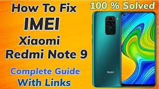 How To Fix IMEI Of Redmi Note 9 Working 100 [upl. by Verner]