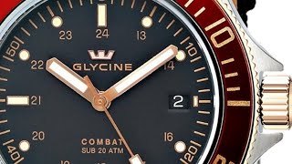 Glycine Mens 386339RTBA9 Combat Stainless Steel Dive Watch [upl. by Uzia445]