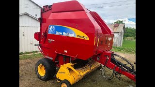 2011 New Holland BR7070 Round Baler Sold on Northeast Ohio Farm Auction  Strong Price [upl. by Trometer]