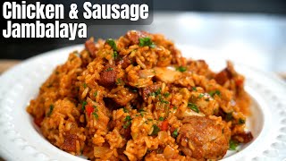 The Ultimate One Pot Meal  Chicken amp Sausage Jambalaya Recipe [upl. by Reste]