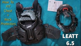 Leatt 65 TORSO  NECK brace Carbon Fiber 65 Protectors REVIEW amp HOW they FIT together [upl. by Boccaj]