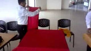 Laying and relaying of table cloth in a restaurant [upl. by Idham]