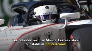 Formula 2 driver Juan Manuel Correa critically injured [upl. by Esma970]