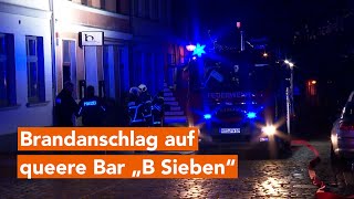 Erneuter Brandanschlagauf queere Bar „B Sieben“ in Rostock [upl. by Tevis]