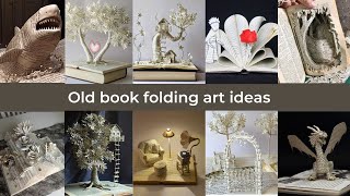 Old book folding art ideas  old book art and crafts art [upl. by Nod641]