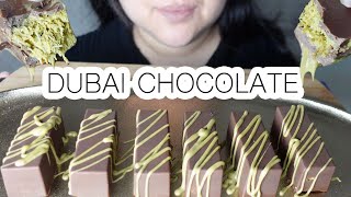 ASMR DUBAI CHOCOLATE  KATAIFI PISTACHIO BAR VIRAL DUBAI CHOCOLATE [upl. by Barby]