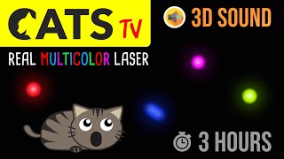 CATS TV  Real MULTICOLOR Laser  3 HOURS 60 FPS Game for cats to watch [upl. by Aihc763]