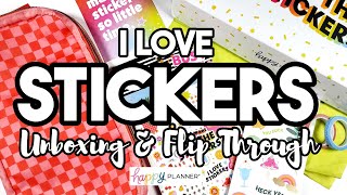 NEW‼️HAPPY PLANNER I LOVE STICKERS Zip Folio😲 Unboxing amp Sticker Book Flip Through [upl. by Jacy]